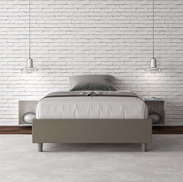 Letto Matrimoniale alla Francese AZELIA In Similpelle Dimensioni 140x200 cm giroletto imbottito effetto trapuntato colore Cappuccino