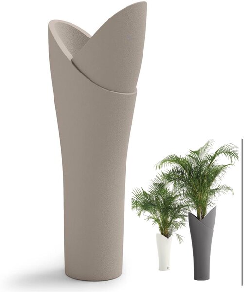 Vaso a colonna per piante Fiorite a cascata ASSIA Dimensioni 56x40x h 140 cm - Peso 9 Kg, Stile vivace e moderno colore Ambra