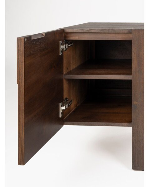 Mobile TV colore naturale scuro in legno massiccio 188x60x45 cm Bruneau – Dutchbone