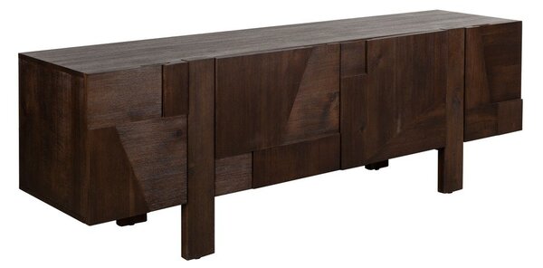 Mobile TV colore naturale scuro in legno massiccio 188x60x45 cm Bruneau – Dutchbone