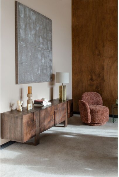 Mobile TV colore naturale scuro in legno massiccio 188x60x45 cm Bruneau – Dutchbone