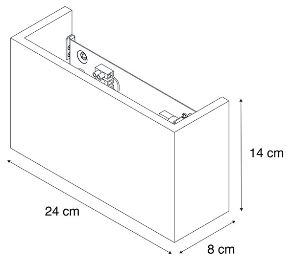 Lampada da parete smart in legno di quercia 24 cm con Wifi G9 - Otan