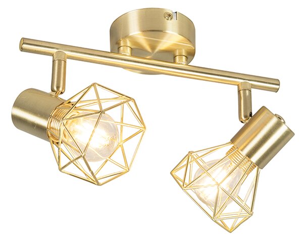 Faretto Art Déco ottone orientabile e girevole 2 luci - Mosh