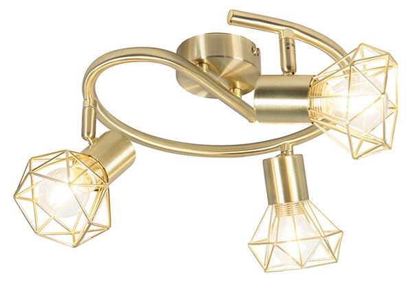 Faretto Art Déco in ottone regolabile e orientabile 3 luci - Mosh