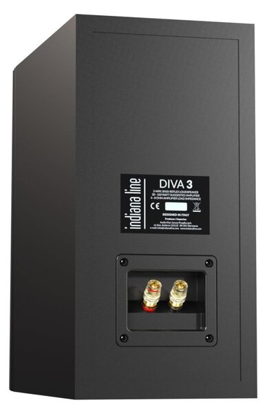 Indiana Line Diva 3 B Black Coppia Casse Scaffale 100W 2vie T2,6 W15 BassReflex
