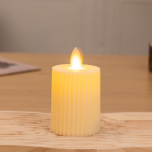 Candela Led bianca 10 cm effetto fiamma Bianco Caldo a batteria Wisdom