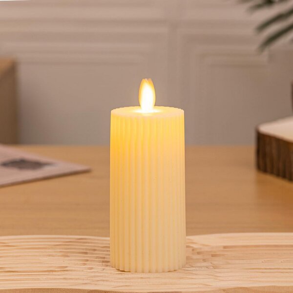 Candela Led bianca 15 cm effetto fiamma Bianco Caldo a batteria Wisdom