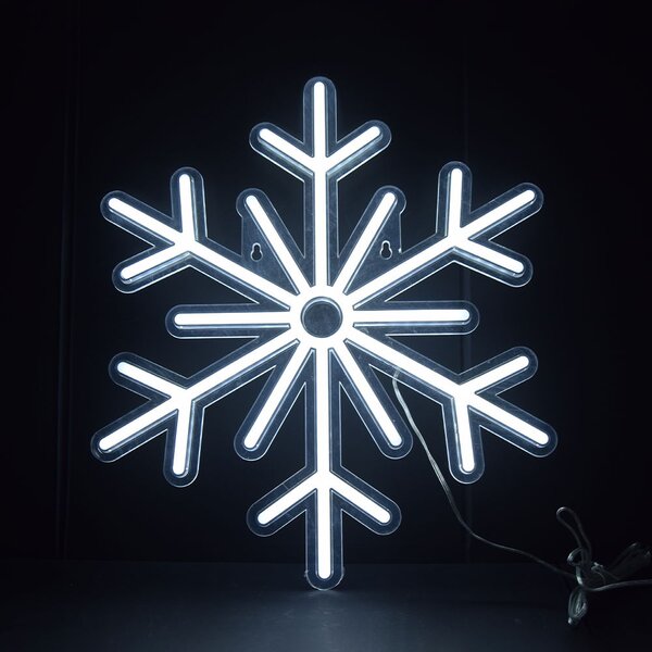 Fiocco di neve luminoso da 38cm Neon Flex USB Bianco freddo da interno Wisdom