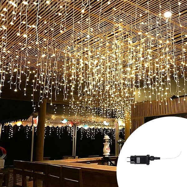 Tenda luminosa 10 metri da 700 Led Bianco Caldo altezza 100cm da interno ed esterno Wisdom