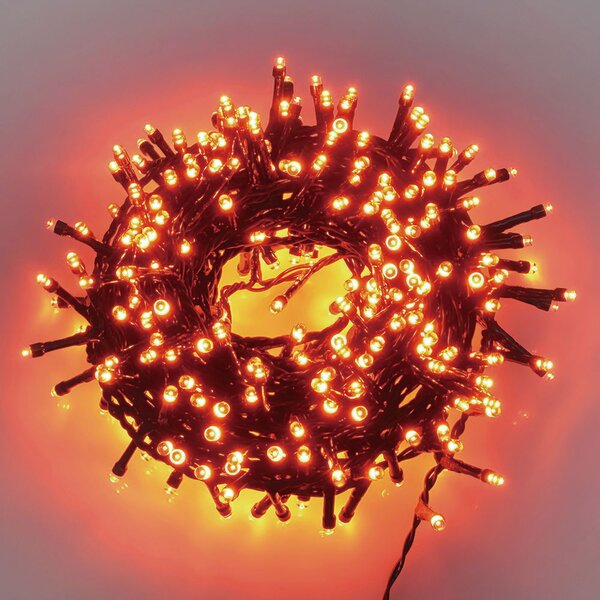 Catena di luci 28 metri da 500 Led Rosso fuoco con cavo verde Wisdom