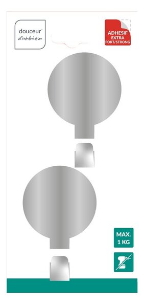 Set di ganci senza foratura color argento lucido in metallo 2 pz Fixeo – douceur d'intérieur