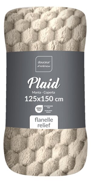 Coperta grigio tortora in microflanella 125x150 cm Mini Frosty – douceur d'intérieur