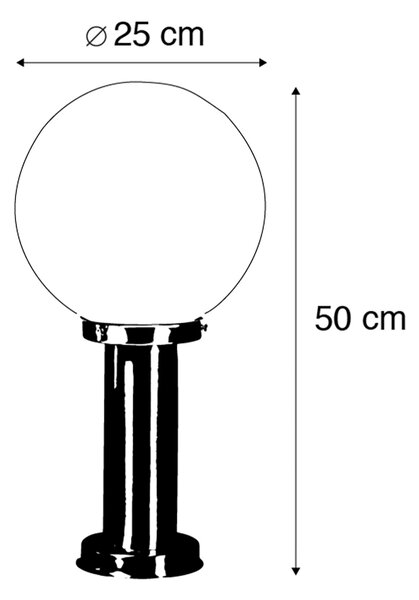 Lampione da esterno intelligente in acciaio inox 50 cm con Wi-Fi A60 - Sfera