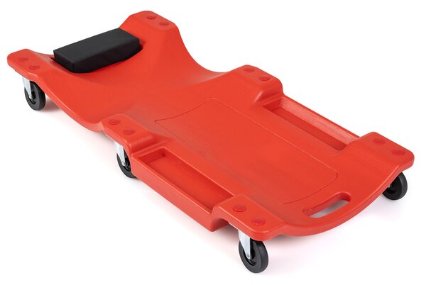 Costway Carrello sotto auto da meccanico con 6 ruote poggiamani sagomati, Lettino sottomacchina con maniglia poggiatesta imbottito 91 x 43 x 11 cm