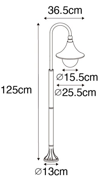 Lanterna da esterno intelligente oro antico 125 cm IP44 con WiFi A60 - Daphne