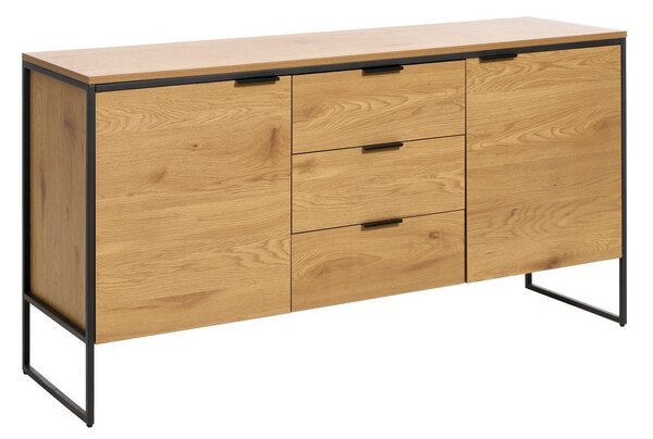 Cassettiera di colore naturale con effetto rovere 155x81x45 cm Cesura – Unique Furniture