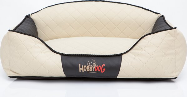 Cuscino per cani, cuccia per cani, cesta per cani, divano per cani per animali domestici. Lavabile. Modello: Elite. Dimensioni: 65 x 50 x 24 cm [Taglia: L]. Colore: Bianco con dettagli neri