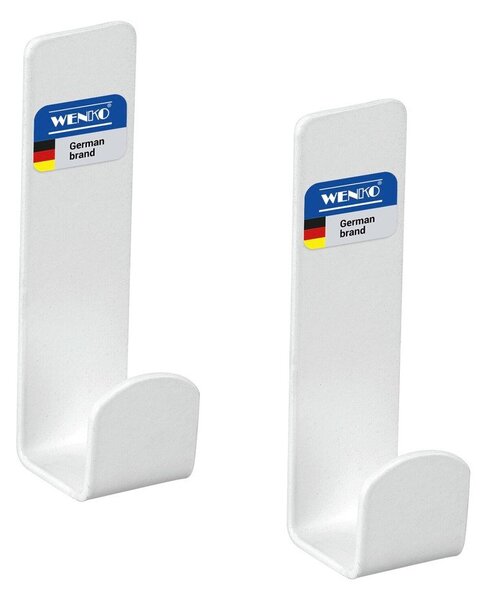 Set di ganci senza foratura bianchi in acciaio inox 2 pz Lizan – Wenko