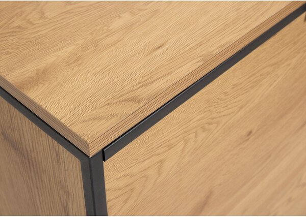 Cassettiera di colore naturale con effetto rovere 155x81x45 cm Cesura – Unique Furniture