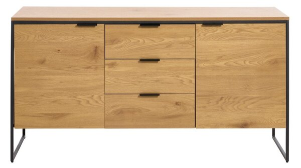 Cassettiera di colore naturale con effetto rovere 155x81x45 cm Cesura – Unique Furniture