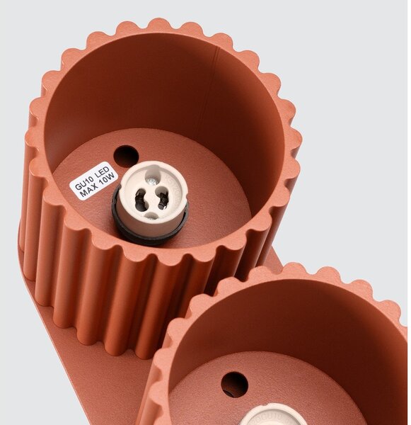 Faretto color terracotta in metallo 10x21 cm Zora – Sollux