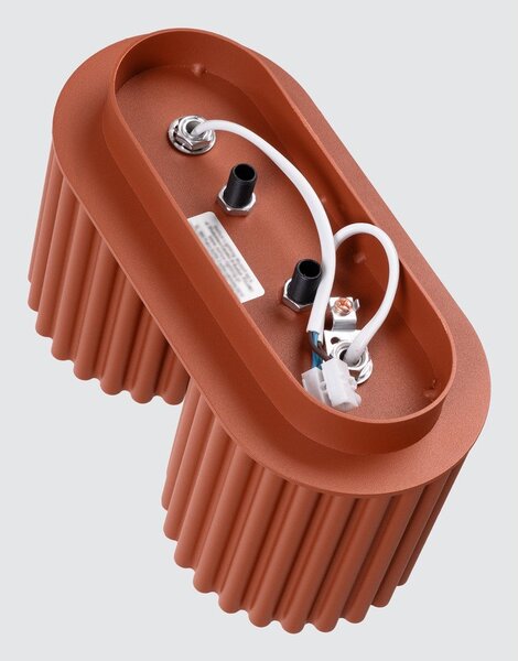 Faretto color terracotta in metallo 10x21 cm Zora – Sollux