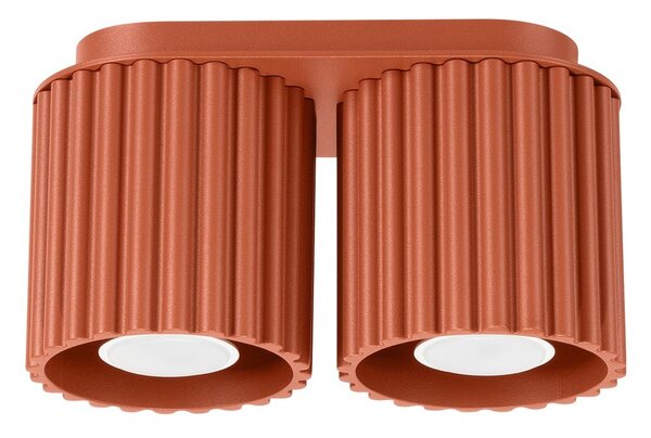 Faretto color terracotta in metallo 10x21 cm Zora – Sollux