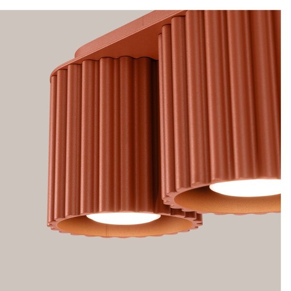 Faretto color terracotta in metallo 10x21 cm Zora – Sollux