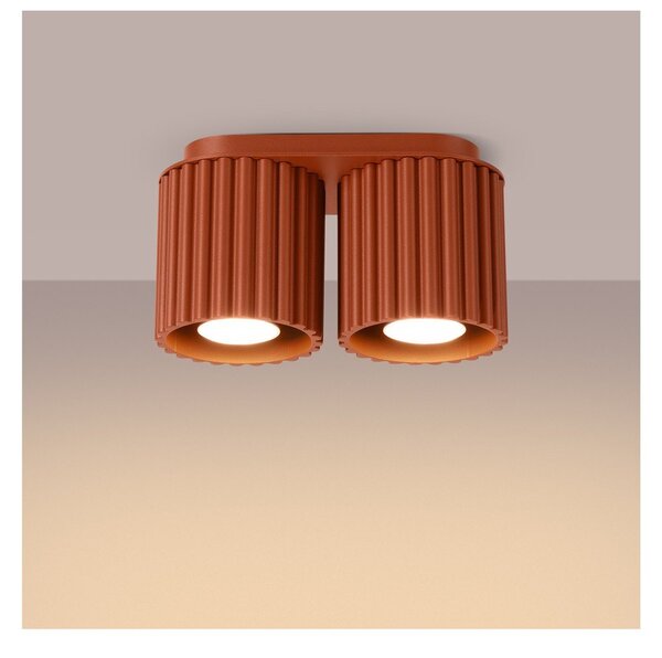 Faretto color terracotta in metallo 10x21 cm Zora – Sollux