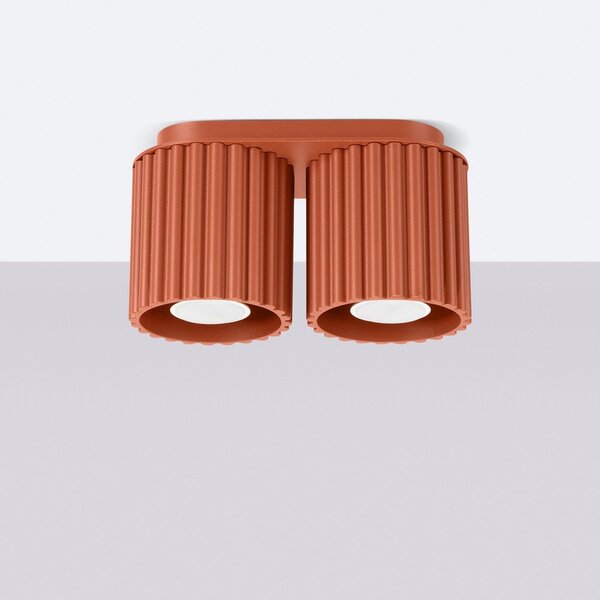 Faretto color terracotta in metallo 10x21 cm Zora – Sollux