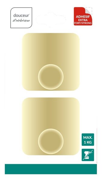 Set di ganci senza foratura oro opaco in metallo 2 pz Fixeo – douceur d'intérieur