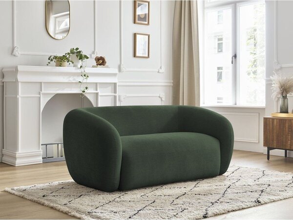 Divano verde con rivestimento in ciniglia 160 cm Celine – Bobochic Paris