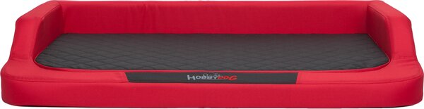 Cuscino per cani, cuccia per cani, cesta per cani, divano per cani, ortopedico per animali domestici, lavabile - Modello Standard - 75 x 50 x 15 cm [Dimensione: L] - Rosso con nero