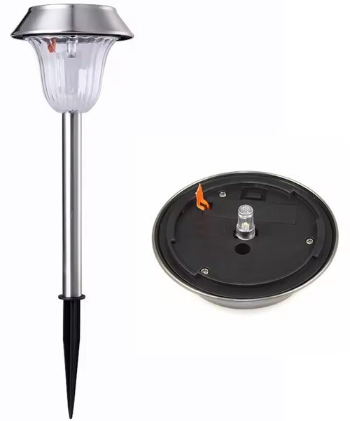 Lampada solare da giardino, modello MP4808, colore argento, Myers Power (confezione da 2 pezzi)