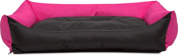 Cuscino per cani, cuccia per cani, lettino per cani, cuscino per cani Pontes - Eco - 82 x 60 x 16 cm [Dimensione: XL] - Rosa con dettagli neri