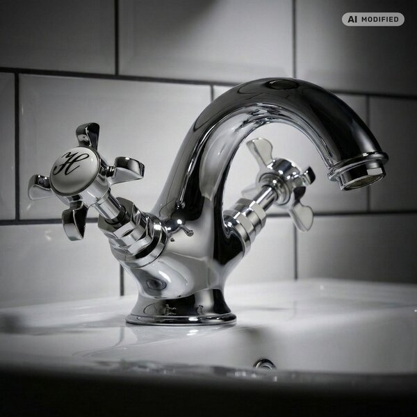 PaulGurkes Rubinetto lavabo cromato stile inglese piccolo retrò