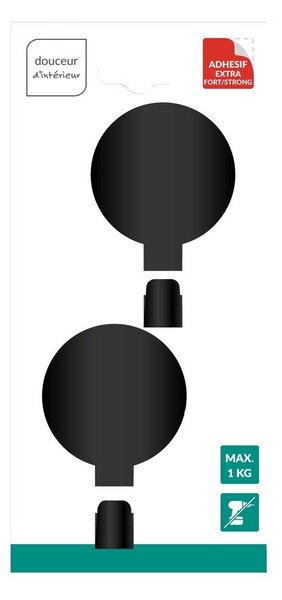 Set di ganci senza foratura color nero opaco in metallo 2 pz Fixeo – douceur d'intérieur