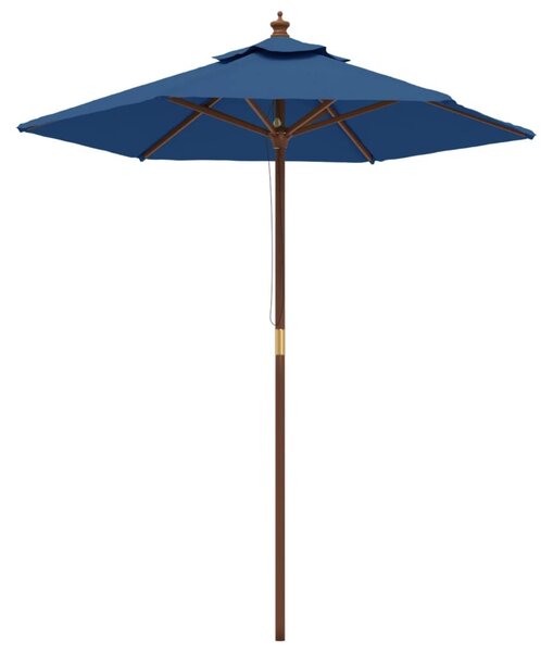Ombrellone da Giardino con Palo in Legno Azzurro 196x231 cm