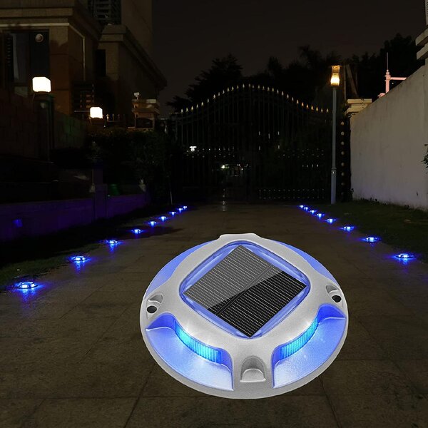 Lampada solare da esterno, modello MP4818, a forma circolare, prodotta da Myers Power