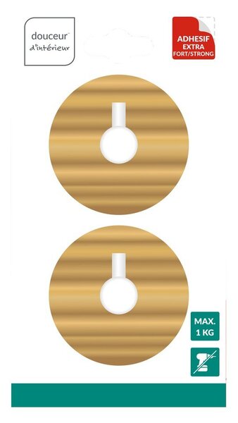 Set di ganci senza foratura di colore naturale in metallo 2 pz Fixeo – douceur d'intérieur