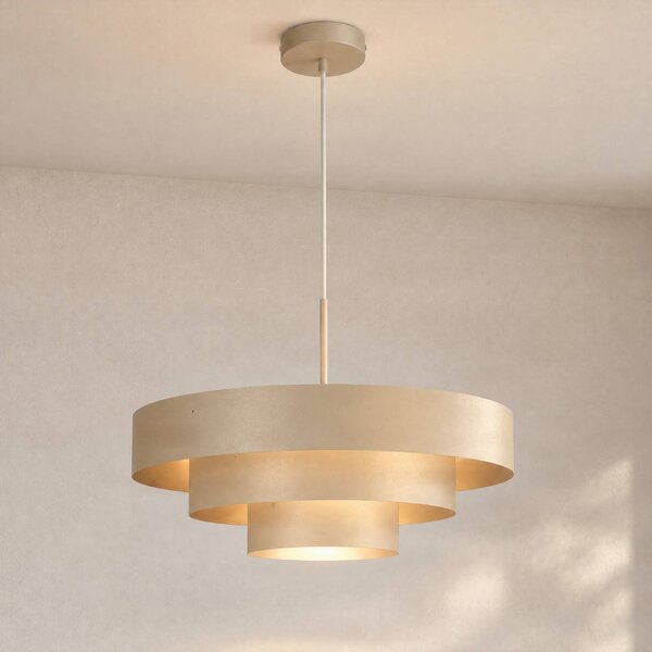 Lampada a sospensione Trio Domiluce, dimmerabile, Crema / Ambra, Soggiorno / Sala da pranzo, Metallo, Moderno, Lampada a sospensione
