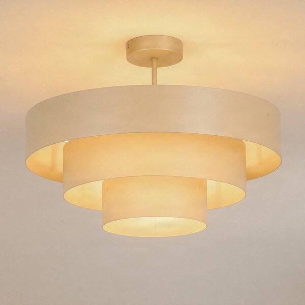 Plafoniera soffitto Trio Domiluce, dimmerabile, Crema / Ambra, Corridoio, Metallo, Moderno, Plafoniera