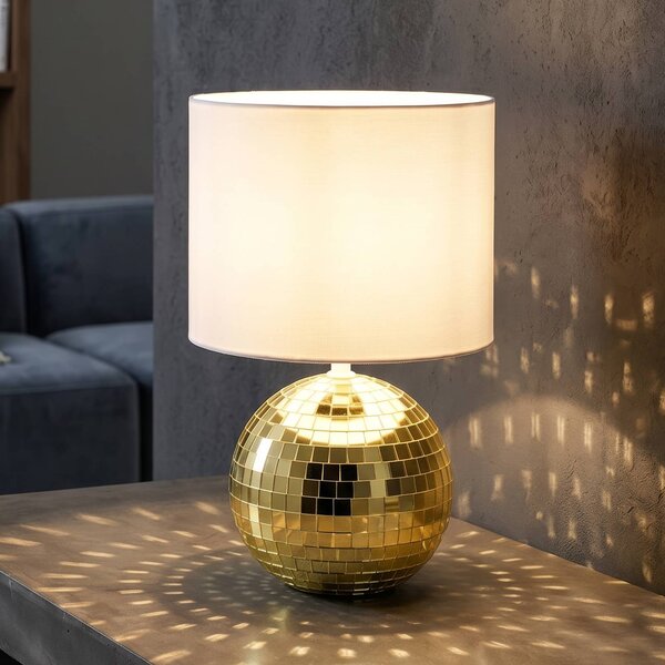 Reality Leuchten Lampada da tavolo Glitza, Ottone / Oro, Soggiorno / Sala da pranzo, Plastica, Moderno, Lampada da tavolo