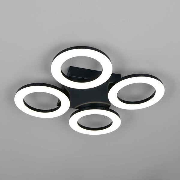 Reality Leuchten Plafoniera soffitto Cemi, Nero, Cucina, Plastica, Moderno, Plafoniera