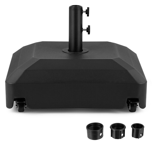 Costway Base per ombrellone con ruote, Supporto ombrellone riempibile con acqua 36 kg o sabbia 60 kg