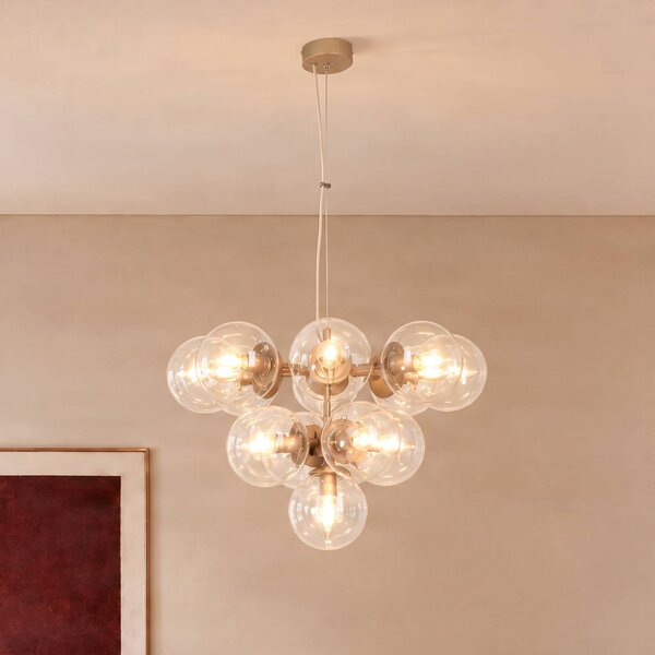Lampada a sospensione Zumba Domiluce, dimmerabile, Crema / Ambra, Soggiorno / Sala da pranzo, Metallo, Moderno, Lampada a sospensione