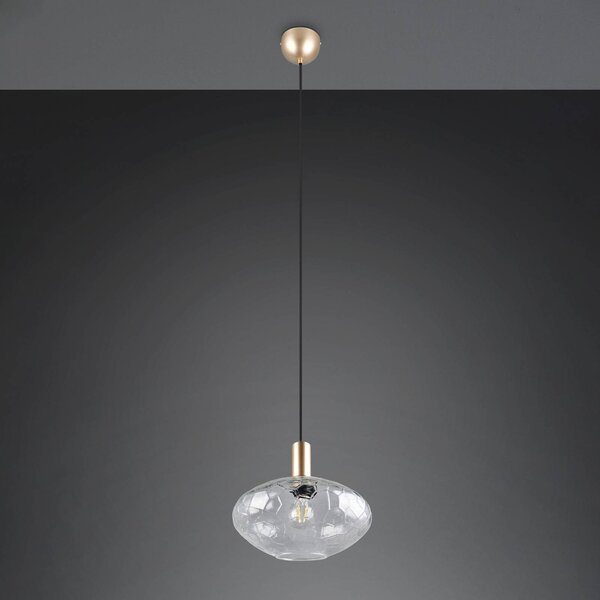 Reality Leuchten Lampada a sospensione Emelie, dimmerabile, Ottone / Oro, Soggiorno / Sala da pranzo, Metallo, Lampada a sospensione