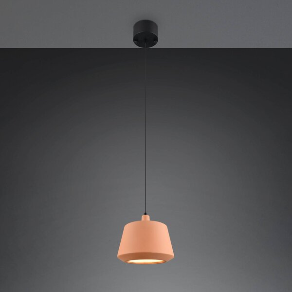 Reality Leuchten Lampada a sospensione Mirea, dimmerabile, Terracotta, Soggiorno / Sala da pranzo, Ceramica, Mediterraneo, Lampada a sospensione