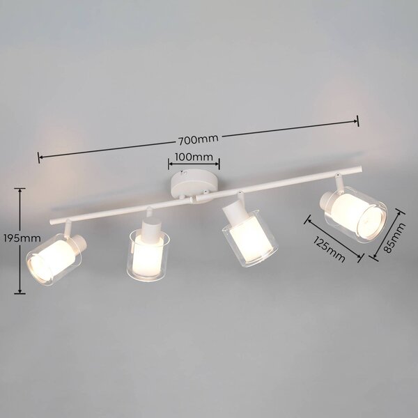 Reality Leuchten Plafoniera soffitto Neralo, dimmerabile, Alluminio / Grigio / Zincato, Soggiorno / Sala da pranzo, Metallo, Plafoniera