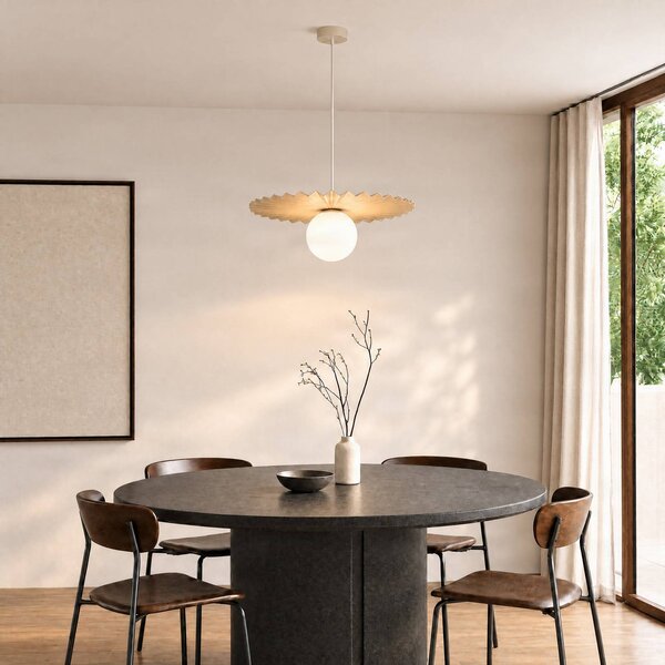 Lampada a sospensione Fiore Domiluce, dimmerabile, Crema / Ambra, Cucina, Metallo, Moderno, Lampada a sospensione